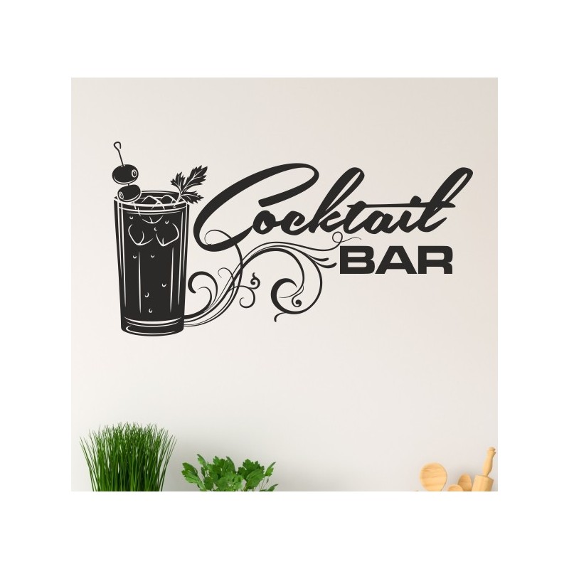 Wandaufkleber Küche Cocktail Bar Lounge  Genießen Chillen Essen Aufkleber Wand Wandtattoo 04