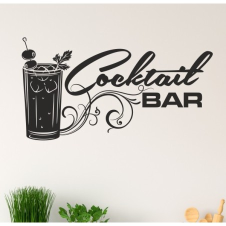 Wandaufkleber Küche Cocktail Bar Lounge  Genießen Chillen Essen Aufkleber Wand Wandtattoo 04