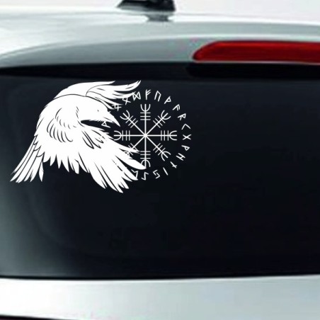 Aufkleber Auto Car Wikinger Viking Wölfe Wolf Runen Schwert Schild Rabe Runen Odin Odin´s Wölfe Böse Kette Valhalla Walhalla