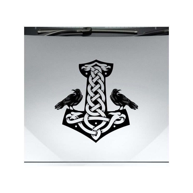 Aufkleber Auto Car Wikinger Viking Wölfe Wolf Runen Schwert Schild Rabe Runen Odin Odin´s Wölfe Böse Kette Valhalla Walhalla
