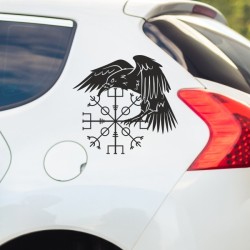 Aufkleber Auto Car Wikinger Viking Wölfe Wolf Runen Schwert Schild Rabe Runen Odin Odin´s Wölfe Böse Kette Valhalla Walhalla