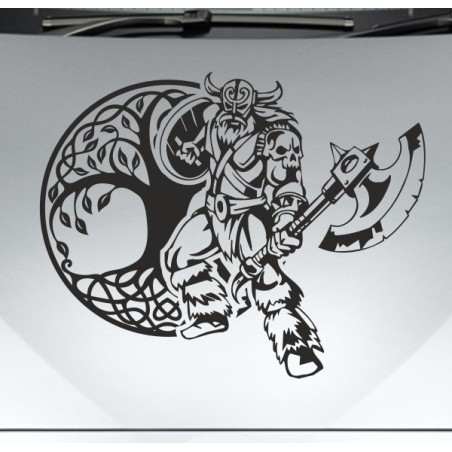 Aufkleber Auto Car Wikinger Viking Wölfe Wolf Runen Schwert Schild Rabe Runen Odin Odin´s Wölfe Böse Kette Valhalla Walhalla