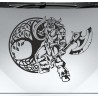Aufkleber Auto Car Wikinger Viking Wölfe Wolf Runen Schwert Schild Rabe Runen Odin Odin´s Wölfe Böse Kette Valhalla Walhalla