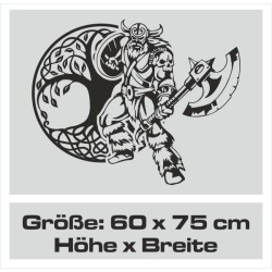 Aufkleber Auto Car Wikinger Viking Wölfe Wolf Runen Schwert Schild Rabe Runen Odin Odin´s Wölfe Böse Kette Valhalla Walhalla