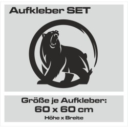 Aufkleber SET Offroad Bär Grizzly 4x4 Outdoor Landschaft Dekor Auto 19
