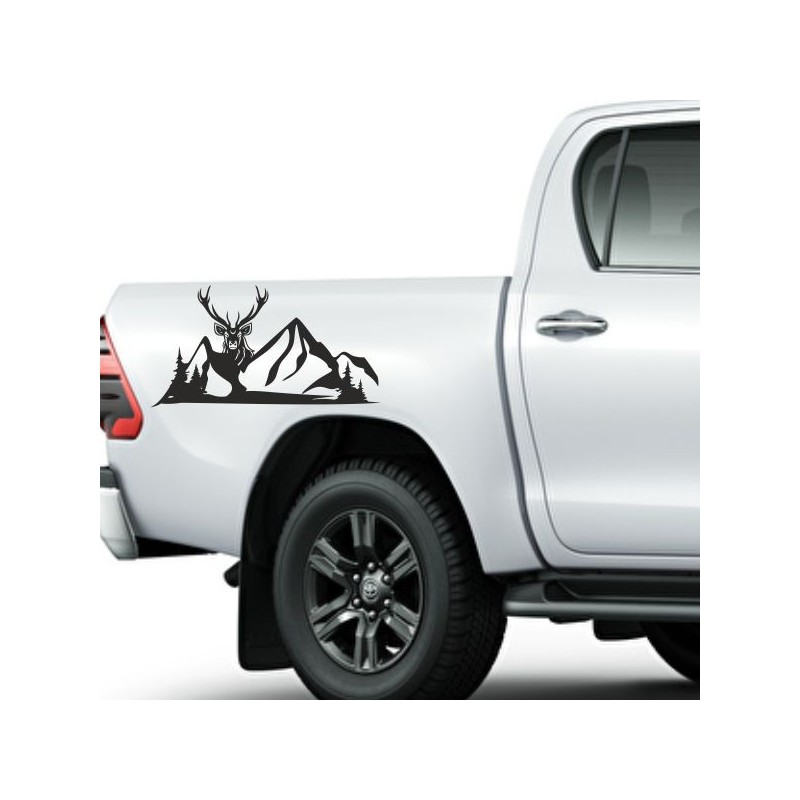 Aufkleber SET Offroad 4x4 Landschaft Hirsch Geweih Berge Auto 20