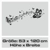 Wandaufkleber Musik Schmetterling Noten Schlüssel Swing Aufkleber Wand 02