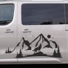 Aufkleber SET Offroad 4x4 Landschaft Wolf Möwe Tanne Wald Berge Auto 21
