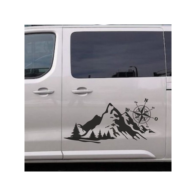 Aufkleber SET Offroad 4x4 Landschaft Berge Kompass Windrose Auto 23 Aufkleber SET Offroad 4x4 Landschaft Berge Kompass Windrose Auto 23