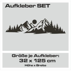 Aufkleber SET Offroad 4x4 Landschaft Wald Panorama Berge Auto 25