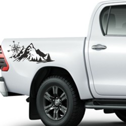 Aufkleber SET Offroad 4x4 Landschaft Wald Berge Kompass Windrose Auto 26