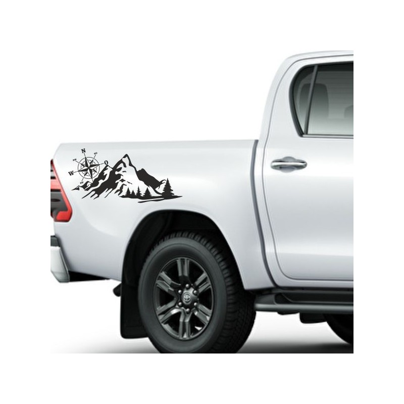 Aufkleber SET Offroad 4x4 Landschaft Wald Berge Kompass Windrose Auto 26 Aufkleber SET Offroad 4x4 Landschaft Wald Berge Kompass Windrose Auto 26