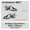 Aufkleber SET Offroad 4x4 Landschaft Wald Berge Kompass Windrose Auto 26