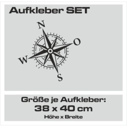 Aufkleber SET Offroad 4x4 Kompass Windrose Wegweiser Auto 27