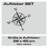 Aufkleber SET Offroad 4x4 Kompass Windrose Wegweiser Auto 27
