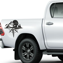 Aufkleber SET Offroad 4x4 Kompass Windrose Wolf Berge Landschaft Auto 28