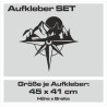 Aufkleber SET Offroad 4x4 Kompass Windrose Wolf Berge Landschaft Auto 28