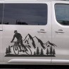 Aufkleber SET Offroad 4x4 Landschaft Wald Berge Fahrrad Fahrer Cross Biker Auto 30