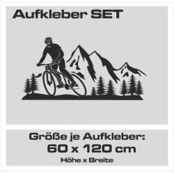 Aufkleber SET Offroad 4x4 Landschaft Wald Berge Fahrrad Fahrer Cross Biker Auto 30
