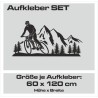 Aufkleber SET Offroad 4x4 Landschaft Wald Berge Fahrrad Fahrer Cross Biker Auto 30