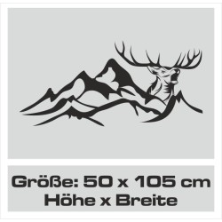 Aufkleber Auto Offroad 4x4 Safari Gelände Allrad Landschaft Hirsch Bär Off Road Safari Berge extreme Hirsch Jäger Angler Kompass