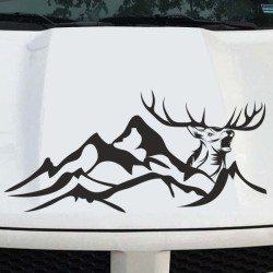 Aufkleber Auto Offroad 4x4 Safari Gelände Allrad Landschaft Hirsch Bär Off Road Safari Berge extreme Hirsch Jäger Angler Kompass