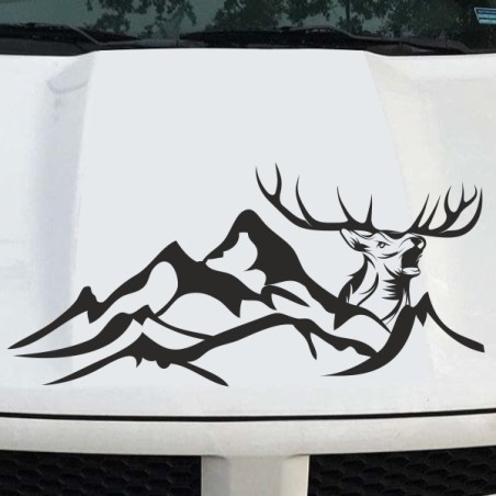Aufkleber Auto Offroad 4x4 Safari Gelände Allrad Landschaft Hirsch Bär Off Road Safari Berge extreme Hirsch Jäger Angler Kompass