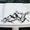 Aufkleber Auto Offroad 4x4 Safari Gelände Allrad Landschaft Hirsch Bär Off Road Safari Berge extreme Hirsch Jäger Angler Kompass