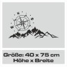 Aufkleber Auto Offroad 4x4 Safari Gelände Allrad Landschaft Hirsch Bär Off Road Safari Berge extreme Hirsch Jäger Angler Kompass