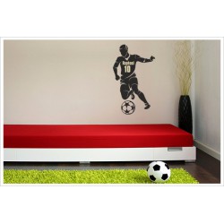 Wandaufkleber Fußball Kids Kicker Spieler Football Ball + Name Wandtattoo Aufkleber  Soccer