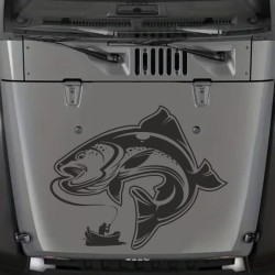 Aufkleber Auto Offroad 4x4 Safari Gelände Allrad Landschaft Hirsch Bär Off Road Safari Berge extreme Hirsch Jäger Angler Kompass