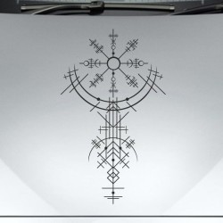 Aufkleber Auto Car Wikinger Viking Wölfe Wolf Runen Schwert Schild Rabe Runen Odin Odin´s Wölfe Böse Kette Valhalla Walhalla