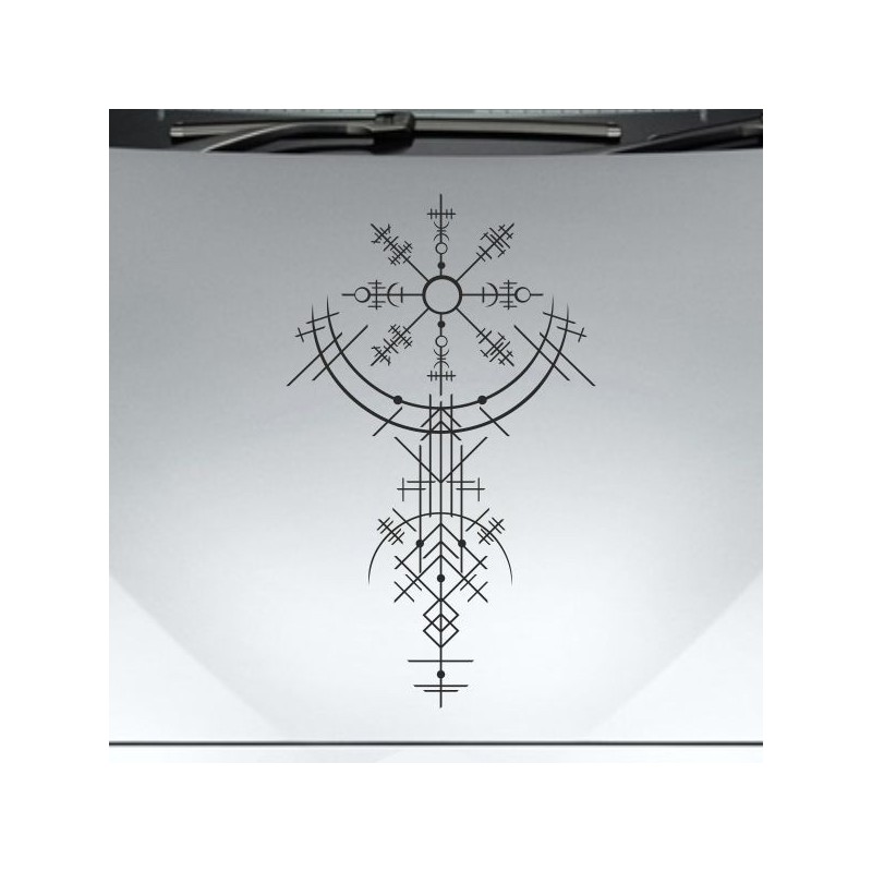 Aufkleber Auto Car Wikinger Viking Wölfe Wolf Runen Schwert Schild Rabe Runen Odin Odin´s Wölfe Böse Kette Valhalla Walhalla