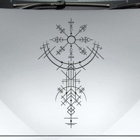 Aufkleber Auto Car Wikinger Viking Wölfe Wolf Runen Schwert Schild Rabe Runen Odin Odin´s Wölfe Böse Kette Valhalla Walhalla