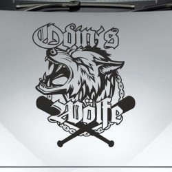 Aufkleber Auto Car Wikinger Viking Wölfe Wolf Runen Schwert Schild Rabe Runen Odin Odin´s Wölfe Böse Kette Valhalla Walhalla
