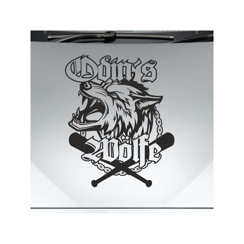 Aufkleber Auto Car Wikinger Viking Wölfe Wolf Runen Schwert Schild Rabe Runen Odin Odin´s Wölfe Böse Kette Valhalla Walhalla