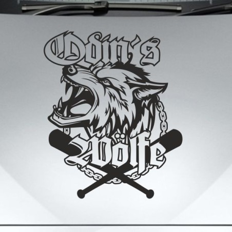 Aufkleber Auto Car Wikinger Viking Wölfe Wolf Runen Schwert Schild Rabe Runen Odin Odin´s Wölfe Böse Kette Valhalla Walhalla