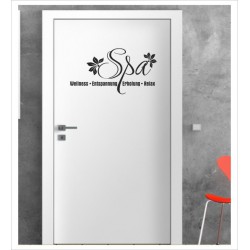 Spa Wandaufkleber Aufkleber Tür Zimmer Schriftzug Bad Spa Wellness Relax Erholung