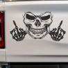 Aufkleber Auto Totenkopf Schädel Skull Bones Böse Cappy Gangster Zylinder Rosen Blumen Blüten Gentleman DJ Rock Punisher