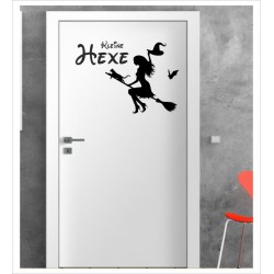 kleine Hexe Wandaufkleber Aufkleber Tür Zimmer Schriftzug Kinderzimmer Kids Mädchen