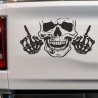 Aufkleber Auto Totenkopf Schädel Skull Bones Böse Cappy Gangster Zylinder Rosen Blumen Blüten Gentleman DJ Rock Punisher