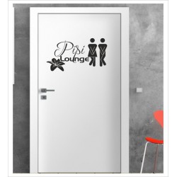 Pipi Lounge Wandaufkleber Aufkleber Tür Zimmer Schriftzug Bad WC Spa