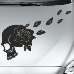 Aufkleber Auto Totenkopf Schädel Skull Bones Böse Cappy Gangster Zylinder Rosen Blumen Blüten Gentleman DJ Rock Punisher