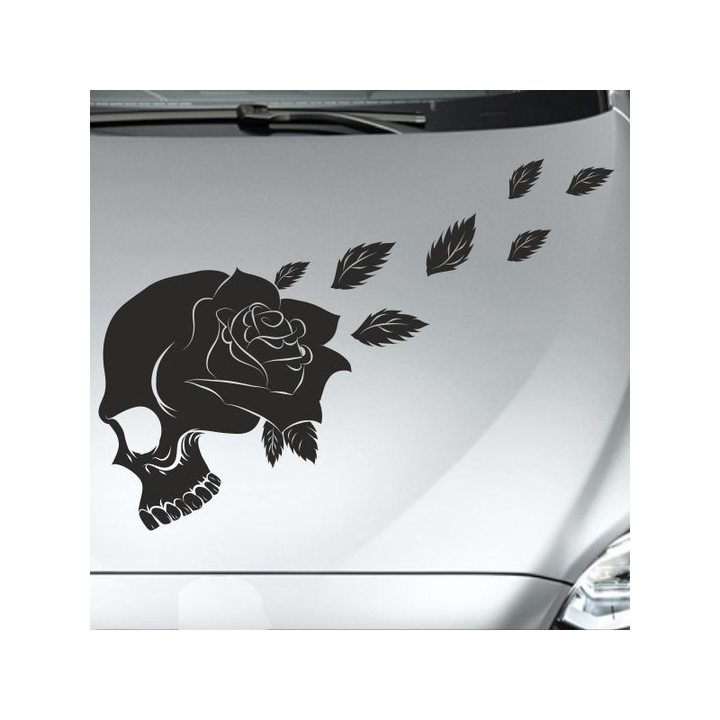 Aufkleber Auto Totenkopf Schädel Skull Bones Böse Cappy Gangster Zylinder Rosen Blumen Blüten Gentleman DJ Rock Punisher