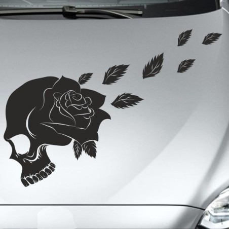 Aufkleber Auto Totenkopf Schädel Skull Bones Böse Cappy Gangster Zylinder Rosen Blumen Blüten Gentleman DJ Rock Punisher
