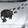 Aufkleber Auto Totenkopf Schädel Skull Bones Böse Cappy Gangster Zylinder Rosen Blumen Blüten Gentleman DJ Rock Punisher