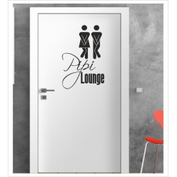 Pipi Lounge Wandaufkleber Aufkleber Tür Zimmer Schriftzug Bad WC Spa