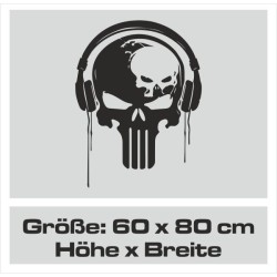 Aufkleber Auto Totenkopf Schädel Skull Bones Böse Cappy Gangster Zylinder Rosen Blumen Blüten Gentleman DJ Rock Punisher