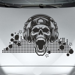 Aufkleber Auto Totenkopf Schädel Skull Bones Böse Cappy Gangster Zylinder Rosen Blumen Blüten Gentleman DJ Rock Punisher