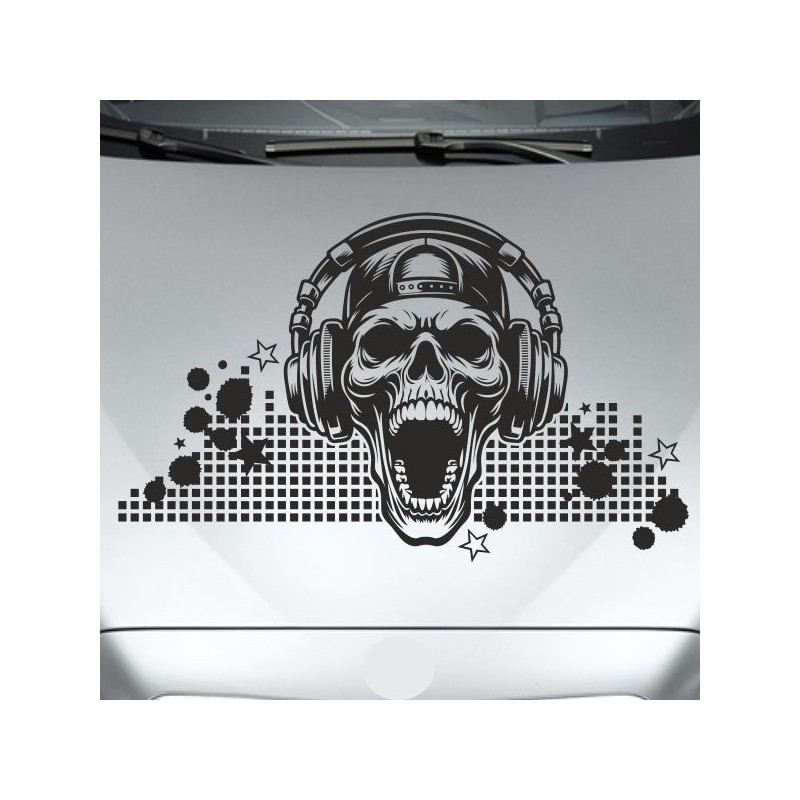 Aufkleber Auto Totenkopf Schädel Skull Bones Böse Cappy Gangster Zylinder Rosen Blumen Blüten Gentleman DJ Rock Punisher